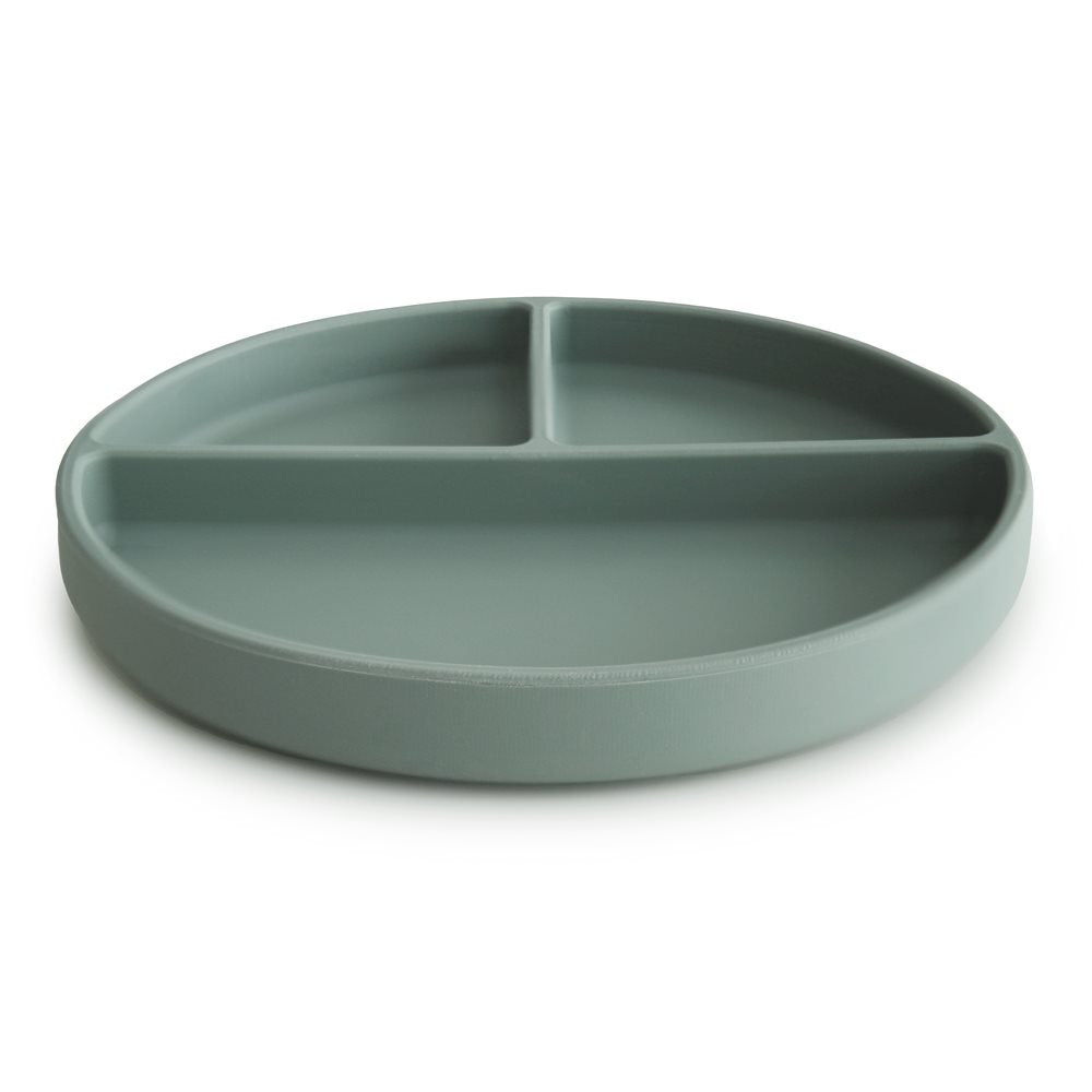 Mushie podijeljeni silikonski tanjir - Cambridge Blue