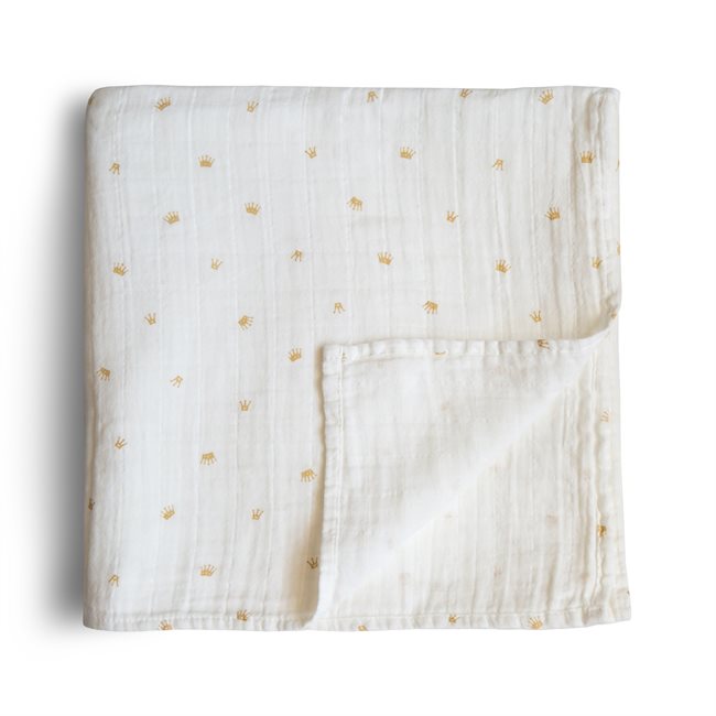Mushie muslin swaddle pelena - Crowns