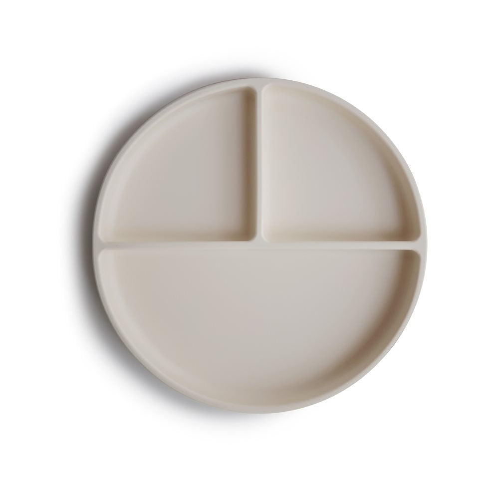 Mushie podijeljeni silikonski tanjir - Ivory
