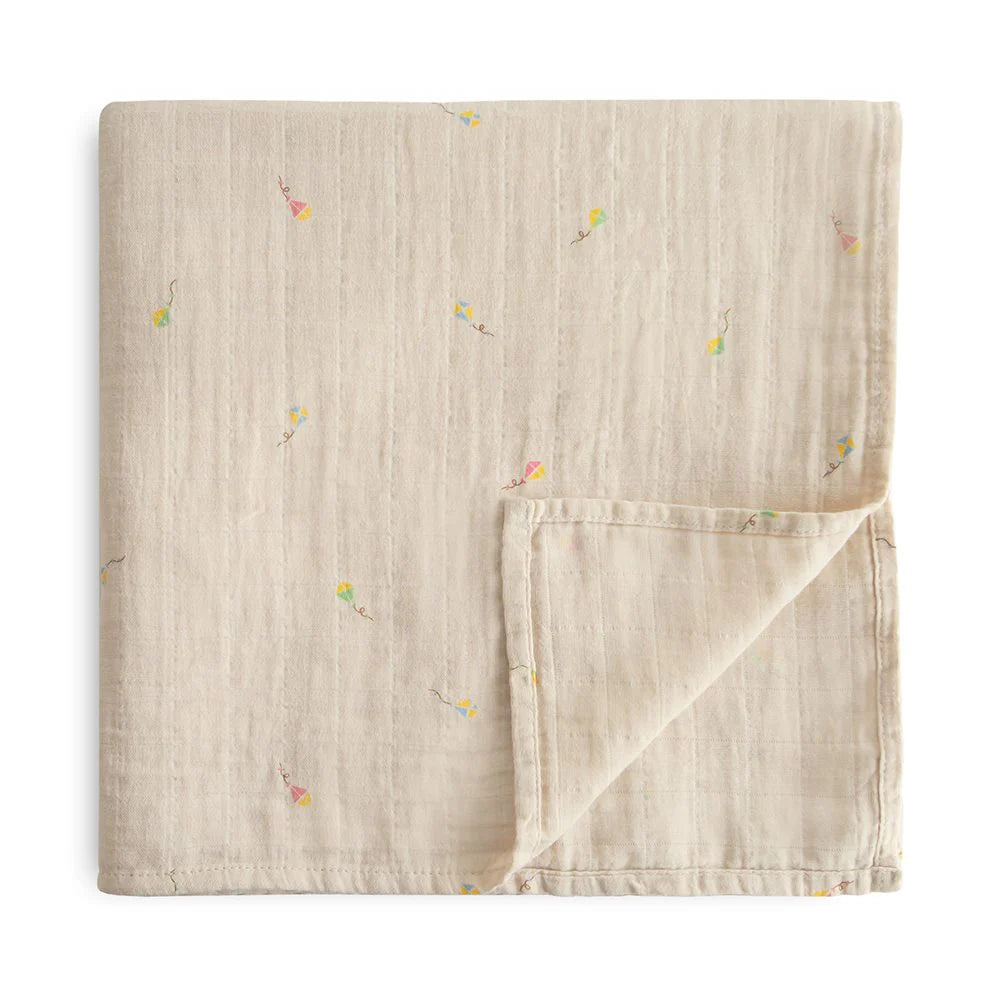 Mushie muslin swaddle pelena - Kites