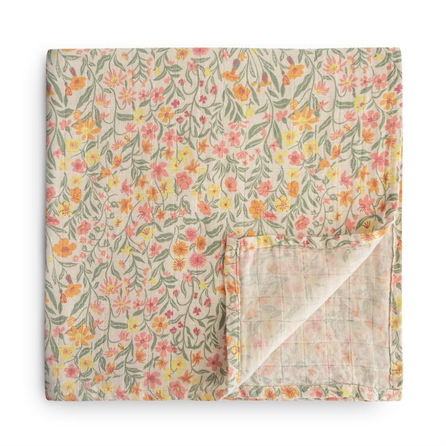 Mushie muslin swaddle pelena - Pastel Blooms