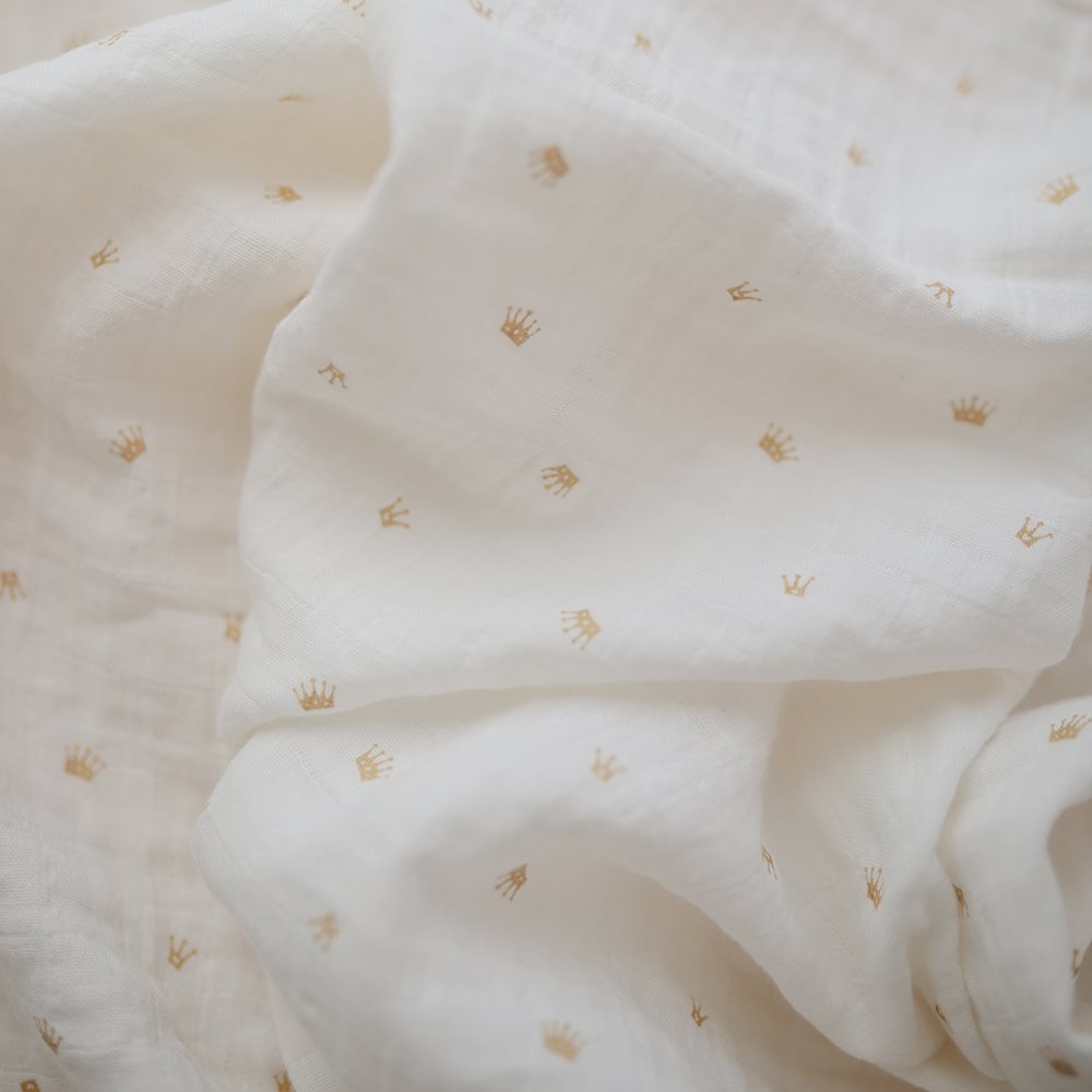 Mushie muslin swaddle pelena - Crowns