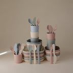 Mushie set pribora (viljuška, kašika, nož) - Blush